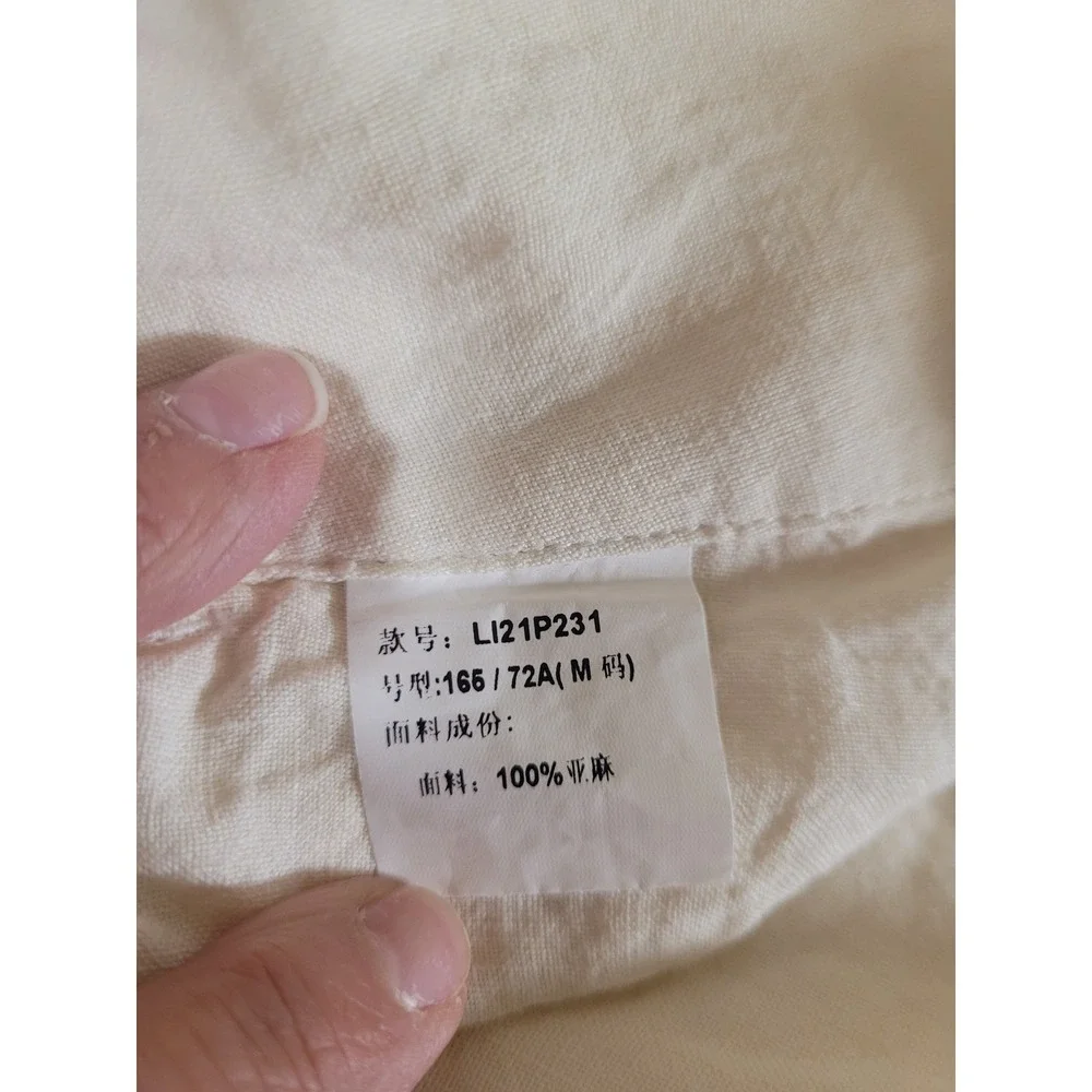 LA IDÉE Cream 100% Linen Wide Leg Womens Goucho Pants Resort/Luxewear Size M‎